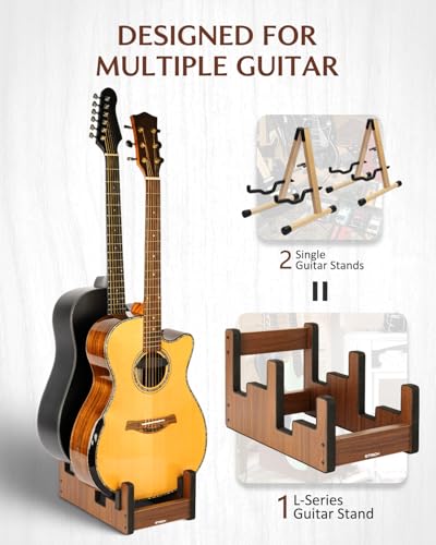 Support de guitare en bois double STRICH L-2AW rack guitare acoustique