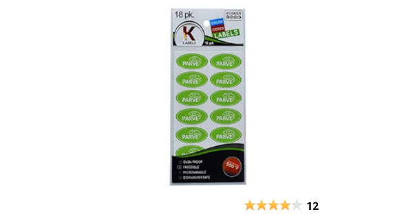 18 Parve Green Kosher Labels – Oven Proof up to 500°, Freezable,  Microwavable, Dishwasher Safe, English – Color Coded Kitchen Stickers by  The Kosher ...