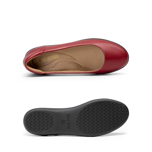 Image of DREAM PAIRS Women's Comfortable Ballet Dressy Work Flats, Round Toe Slip on Office Shoes