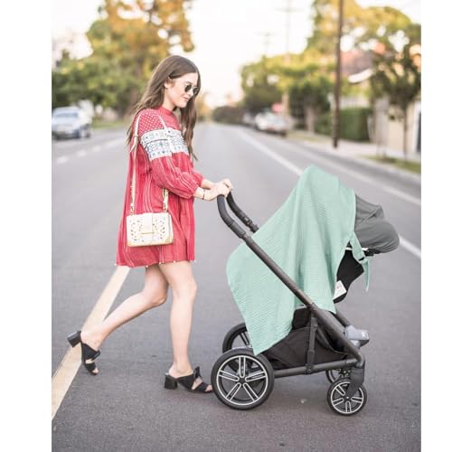 Image of Nursing Cover for Baby Breastfeeding - Breathable 100% Cotton Nursing Apron with Rigid Hoop, Privacy Cover, Lightweight Car Seat Canopy & Multi-Use Baby Essentials