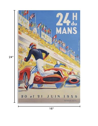 Fkknpvr Vintage Poster,Car Poster Racing Art 1959 Le Mans 24 Hours Posters Canvas Wall Art Prints For Wall Decor Room Decor Bedroom Decor Gifts Posters 16X24Inch(40X60Cm) Unframe-Style thumb #8