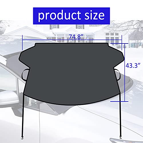 Deemars Car Windshield Snow Cover, Oxford Cloth Car Snow Shield, Windproof Windshield Snow Cover, All Weather Winter & Summer Front Window Automotive Covers Sun & Snow-Shade, Fits Most Of Vehicles #TOP1
