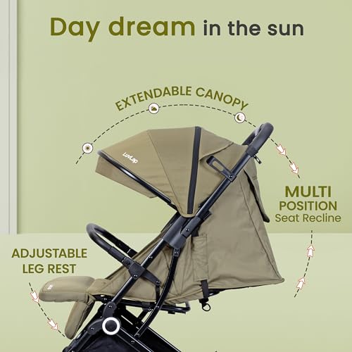Image of LuvLap Elite Baby Stroller, Pram for 0 to 3 Years with 5 Point Safety Harness, Large Storage Basket, Easy Fold, Extendable Canopy with Looking Window, Multilevel Recline & Adjustable footrest