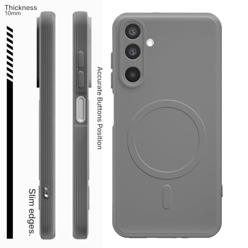 Image of Outlouders Back Cover for Samsung Galaxy M17 5G / A17 5G / F17 5G | Soft Matte Silicone | Magnetic-Safe Logo Design (Magnetic-Safe Not Compatible) | Shockproof Bumper Case (Grey)