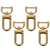 FOMIYES Gancho Giratorio Metálico para Bolso Cierre de Mosquetón, 4 Cierres de Garra de Langosta Dorados, Ideales para Bricolaje y Accesorios de Llavero