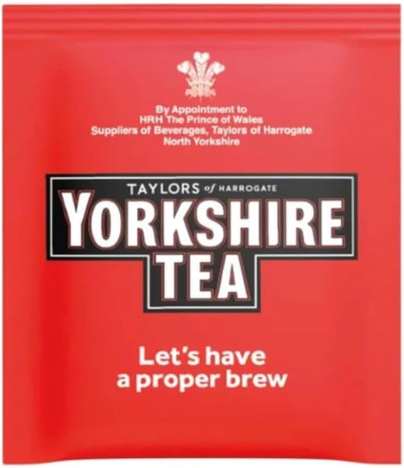 100 x - Yorkshire Individual Enveloped Tagged Tea bags by Healthy Home