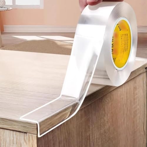 Image of Issimober Clear Edge Protector Strip 20mm x 3m Transparent Self-Adhesive Safety Bumper Guard Proofing Edge Corner Protector for Cabinet Doors Tables Glass Desks Beds and Kitchen Countertops Waterproof