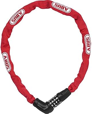 ABUS Cerradura de cadena Steel-O-Chain 5805C - cerradura de combinación de cadena de acero de 5 mm de grosor - nivel de seguridad 4