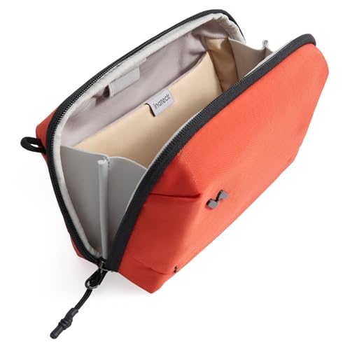 Inateck Organizer Elettronico Portatile, Borsa da Viaggio Resistente agli Spruzzi per Cavi, Power Bank, Hub, Cuffie, Arancione