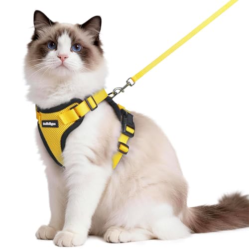 Image of rabbitgoo Cat Harness and Leash Set, Escape Proof Vest, Yellow