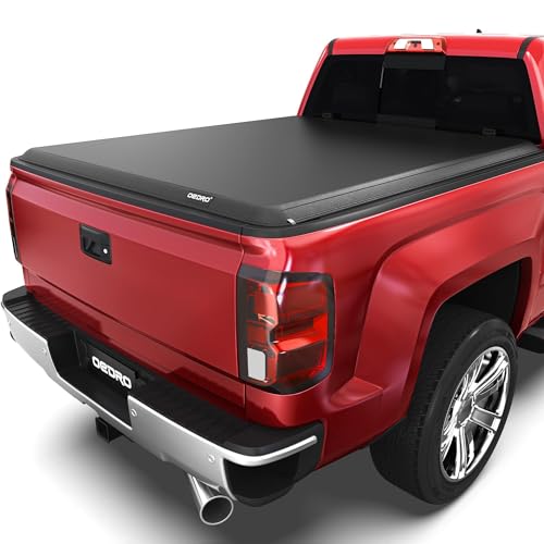 Image of oEdRo Soft Roll Up Tonneau Cover for 2014-2019 Chevy Silverado 1500 6.6ft