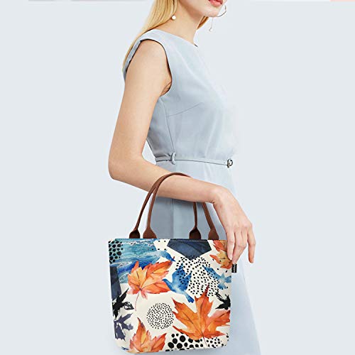 Image of Gloppie Lunch Bag for Women 9L Insulated Lunch Tote Leakproof Cooler Bag | Easy to Wipe Clean, Portable Thermal Bags for Work, Office, Picnic, Keeps Meals Cool Fresh In Summer,Fits 10 Cans, Maple Leaf