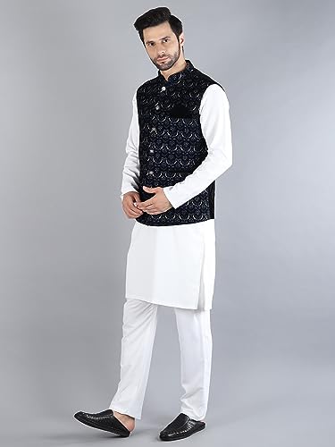 Image of Uri and MacKenzie Men's Silk Blend Kurta Pajama with Designer Ethnic Nehru Jacket /Modi Jacket