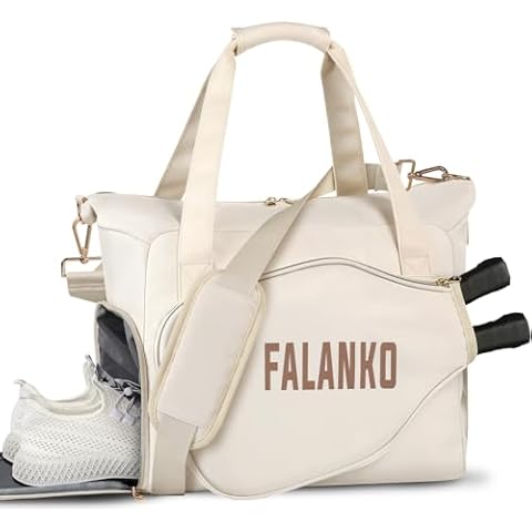 FALANKO Pickleball Bag, Pickleball Paddle Bag for Women Men, Sports Pickleball Bag with Shoe Compartment, Pickleball Tote Bag for Sports, Travel, gym Cover