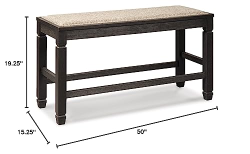 Signature-Design-by-Ashley-Tyler-Creek-Urban-Farmhouse-Counter-Height-Upholstered-Dining-Bench-Almost-Black Signature Design by Ashley Tyler Creek Urban Farmhouse Counter Height Upholstered Dining Bench Almost Black