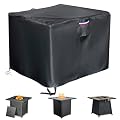 Saking Fire Pit Cover, Square Outdoor Cover for 26-28 Inch Fire Table, 600D Waterproof Gas Propane Firepits Cover (Black - 29"L x 29"W x 25"H)