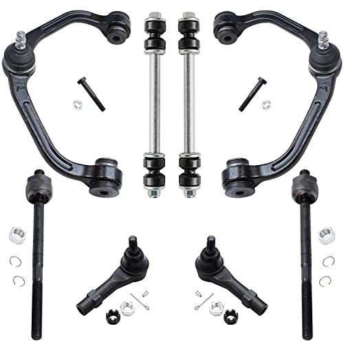 Image of Detroit Axle - 8pc Front End Control Arms Kit for Ford Ranger Mazda B2300 B2500 B3000 B4000, 2 Upper Control Arms w /Ball Joint 4 Outer Inner Tie Rods 2 Sway Stabilizer Bars Replacement