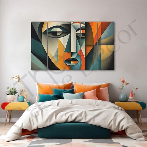 Image of The Castle Decor Women abstract painting with frame Big Size 27x48 Wall art for living room,Bedroom,Drawing room,Hotels-Wooden Framed-293
