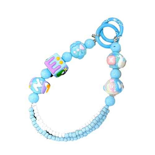 Elegante Portachiavi in Perline Fatte A Mano Cinta A Catena Mobile per Cellulare per Corda da Donna Cordino del Telefono Naturale.