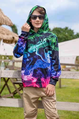 Image of Idgreatim Kids 3D Print Pullover Hoodies Warm Thick Hooded Sweatshirt with Packet for Boys Girls 5-16 Years