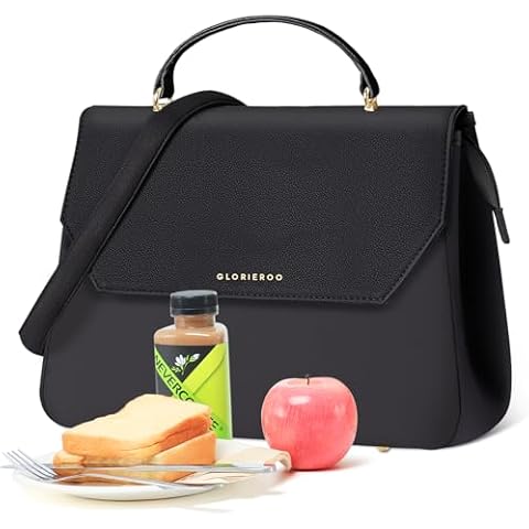 GLORIEROO Luxury Vegan Leather Lunch Bag Cover