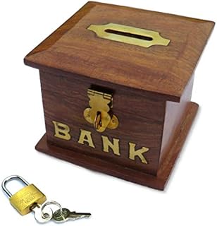Purity Small Wooden Piggy Bank Money Box With Lock