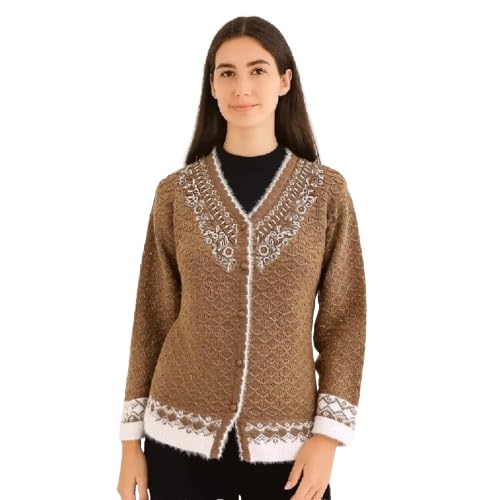 Women's Embroidered Winter Cardigan | Full Sleeve Buttoned Sweater | Warm Stylish Ladies Knitwear for Winter Wear-image-39
