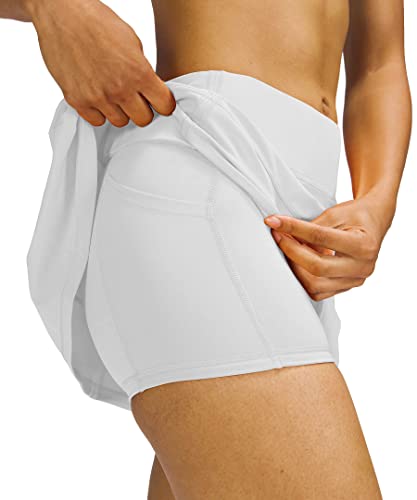 Image of MEIVSO Women's Pleated Workout Tennis Skirts with Pockets Activewear Sports Skort Built-in Shorts