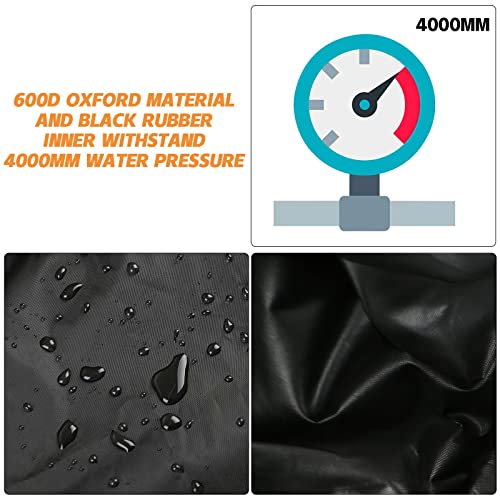 Riding Lawn Mower Cover with Bagger Attachment,Waterproof Heavy Duty Fits Up to 54”Mower Decks,600D Polyester Oxford UV and Water Resistant,Windproof Buckle Strapping Designed - Thumbnail 4