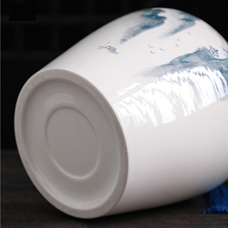 XYNSNDB Zestaw do herbaty Puszki na herbatę z białej porcelany, Puszki ceramiczne, Herbata Pu'er Awakening, Zamknięte, odporne na wilgoć puszki na herbatę, Puszki ogólne Słoik do przechowywania
