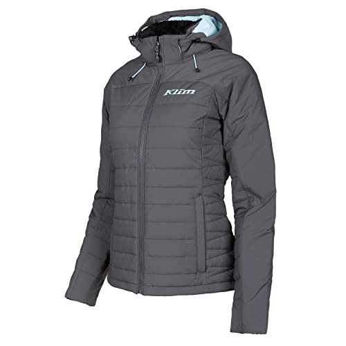 KLIM Women's Waverly Insulated Mid-Layer Jacket - Size Medium - Asphalt - Crystal Blue