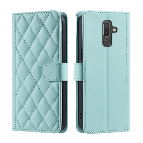 TIANDAFEIJIUB Do Samsung Galaxy J8 2018, etui portfelowe z uchwytem na karty kredytowe, miękki magnetyczny pasek na nadgarstek ze skóry PU, etui z klapką, etui na telefon ze skóry PU, odporne na