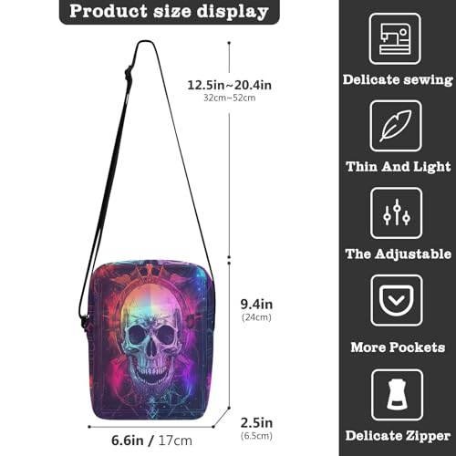 messenger bags Crossbody Bags For Women Womens Cross Body Purse Bags Adjustable Strap for Casual Casual- Dreamy Colors Tarot Pirate Skull3