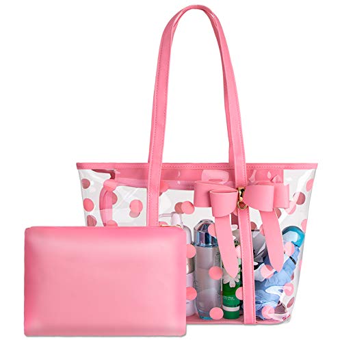 Bolso tote transparente de PVC impermeable para mujer