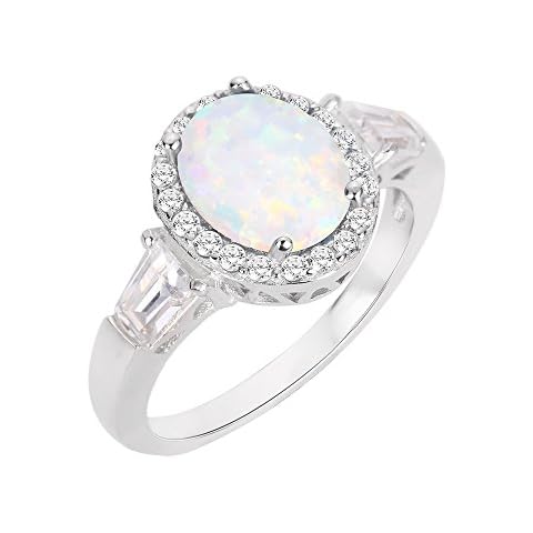 CloseoutWarehouse Oval Opal Ring Cover