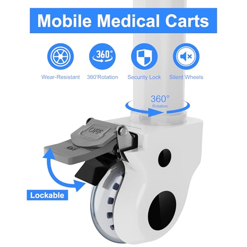 image for RAYOCON Medical-Mobile-Trolley-Rolling-Cart-with-Drawer & Trash Bin 3 