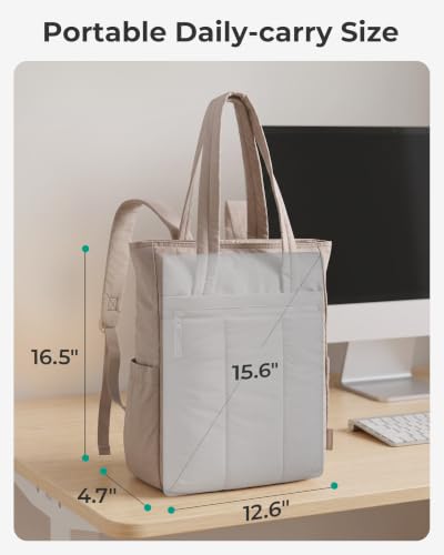 BAGSMART Quilted Tote Backpack