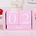 Vintage Wooden Calendar, Chic Blocks Desktop Perpetual Calendar, Time Concept Rustic Wooden Cubes Calendar Month Date Display Home Office Decoration (Pink)