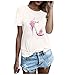 SCBFDI Shirt Femme Frais Blouse Populaire Manche Courte Encolure Dégagée Shirt Femme Long Ete L'école Mince Imprimee Confortable Bandage