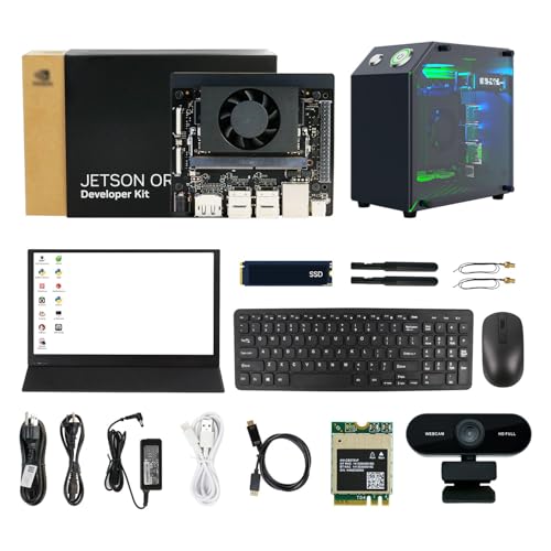 Yahboom Jetson Orin Nano Super 8GB Development AI Robots,256GB SSD +15.6 Touch Screen +Jetson Case +USB Camera +Wireless Keyboard and Mouse (Orin Nano 8GB Off ULT Kit)
