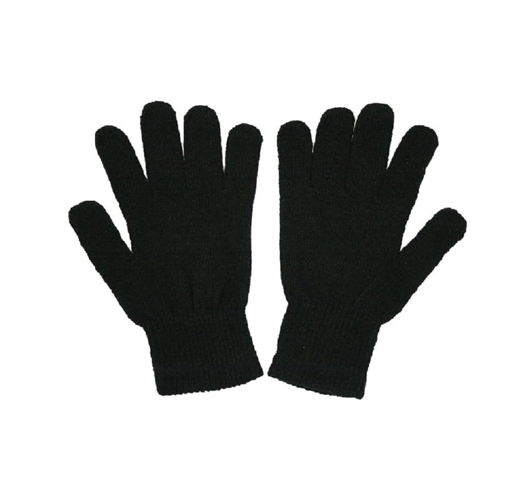 Unisex Kids Winter Magic Black Gloves - Stretchy Warm Thermal Gloves for Boys or Girls, 6 to 12 Years