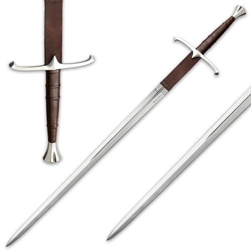 Honshu Claymore Sword | Historic Forged | Broadsword | Authentic 1065 High Carbon Steel Blade | Leather Wrap Handle | Premium Scabbard Included | 57' Overall Length