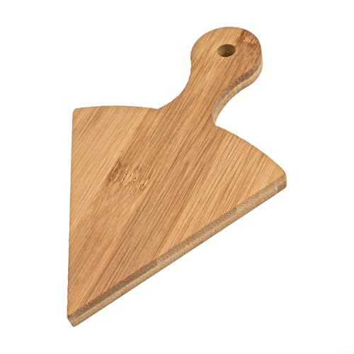 Yuanpgky Bandeja triangular de madera para pizza con tabla de cortar, bandeja circular de 6 piezas de 12 pulgadas para fiestas de pizza, picnics y postres, diseño apilable para un fácil almacenamiento