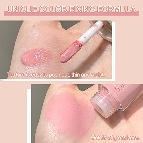 Liquid Blush For Cheeks, Cream Blush Makeup Dewy Face Blushes, Lightweight Breathable Velvet Mousse, Long Lasting, Smudge Proof, Natural Soft Cream Liquid Blush #03 Misty Pink Purple #TOP3