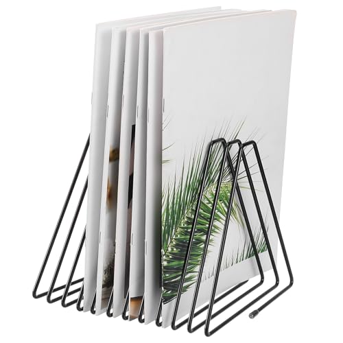 Soporte triangular negro de 11 compartimentos para evitar el desorden de folletos