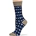 7BIGSTARS KINGDOM Women Viscose From Bamboo Fashion Socks - 4 Pack Medium - Heart, Love Birds, Stripe, Camomile - Casual Crew Seamless, Navy Blue, Khaki, Beige Sock Size 9-11 Shoe Size 5-9 M