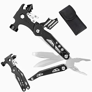 Hammer Multitool: 16 In 1 Multi Tool Hammer Camping Gear – Gifts for Men Boyfriend Husband Father, Cool Gadgets, Small Hammer with Screwdriver Bits Set for Camping Outdoor Home DIY Use