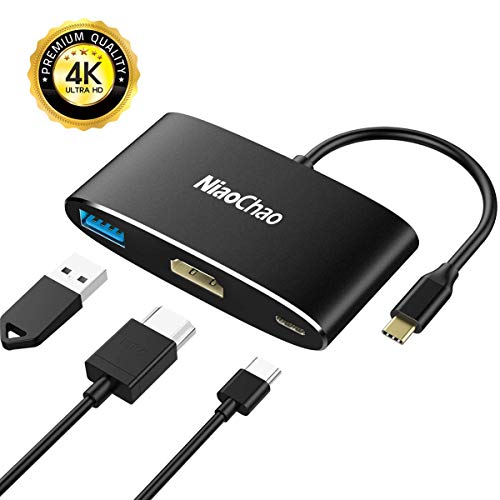 USB C to 4K HDMI Multiport Adapter ,NiaoChao 3-in-1 Type C Hub