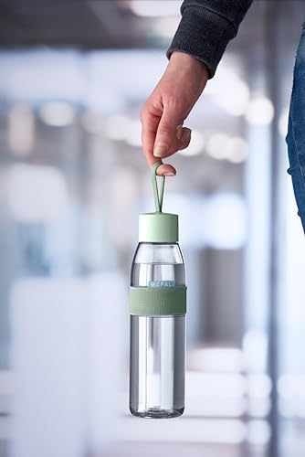 Mepal - Wasserflasche Ellipse - Wiederverwendbare Trinkflasche - Auslaufsichere - Geeignet für kohlensäurehaltige Getränke - BPA-frei - 500 ml - Nordic green