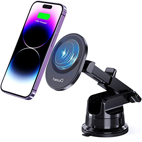 Magnetisches kabelloses Kfz-Ladegerät und magnetische Handyhalterung für iPhone 12/13/14 Mini/Pro/Pro Max Dashboard NewQ Cover